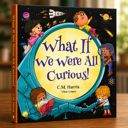 Children's book cover titled "What If We Were All Curious!" by C.M.